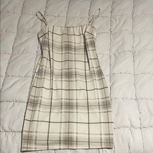 Elegant Plaid Spaghetti Strap Mini Dress